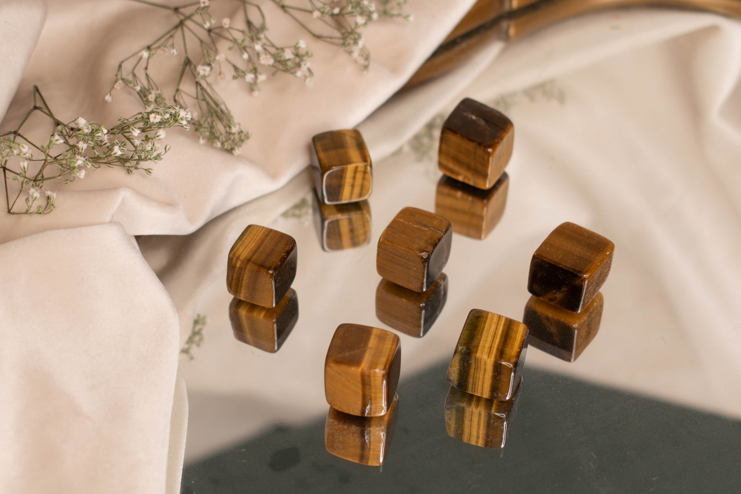 Tigers Eye Tumbles - Cubed