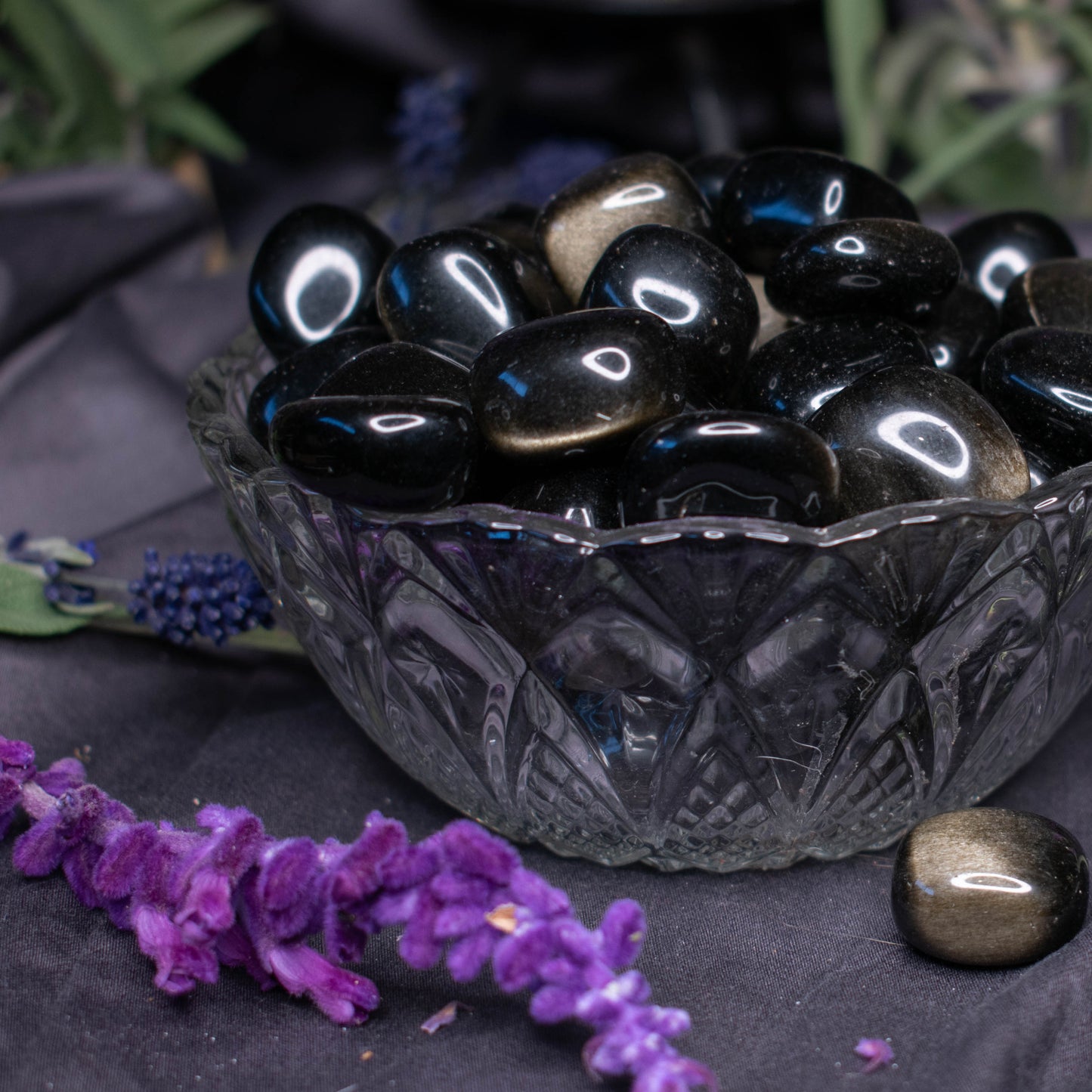 Golden Sheen Obsidian Tumbles