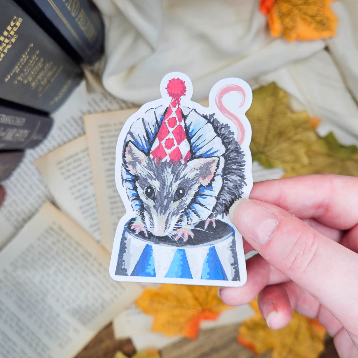 Scampers the Circus Rat | Paper Sticker
