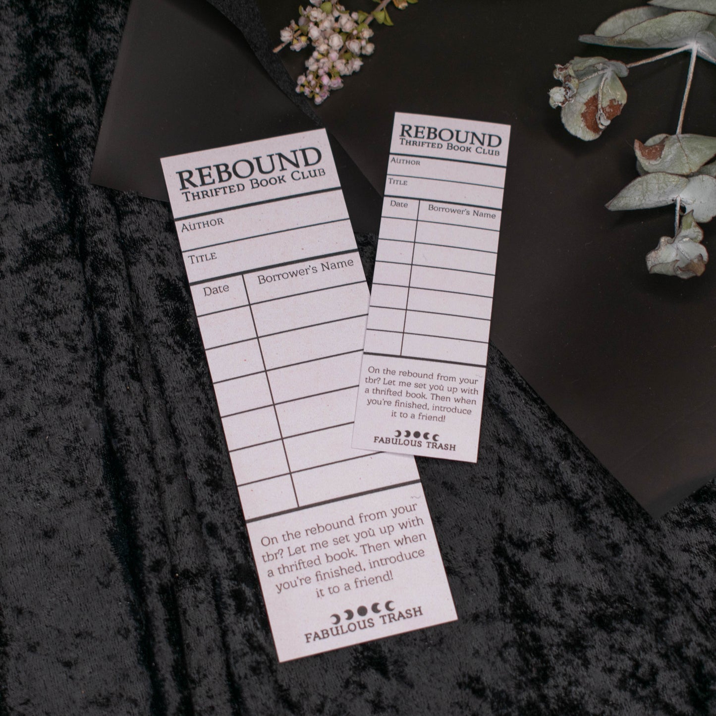 Library Borrow Card Bookmark