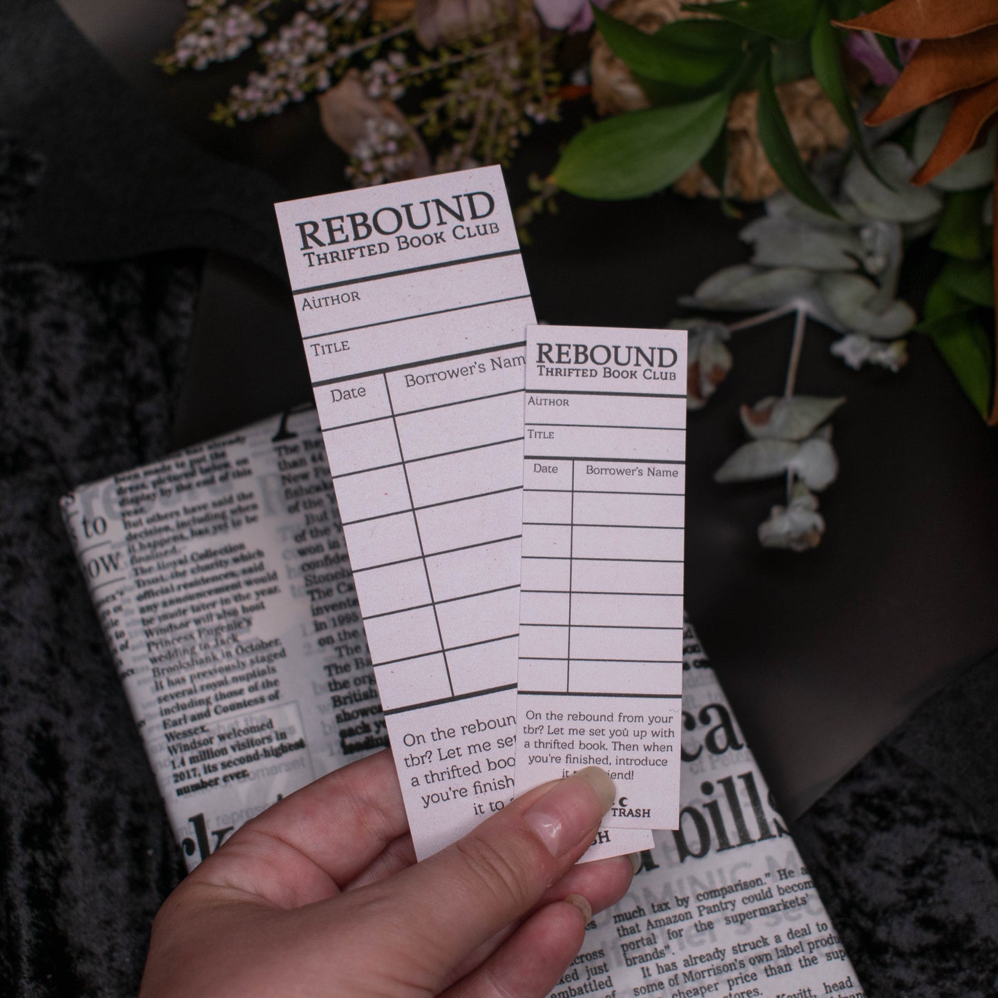 Library Borrow Card Bookmark
