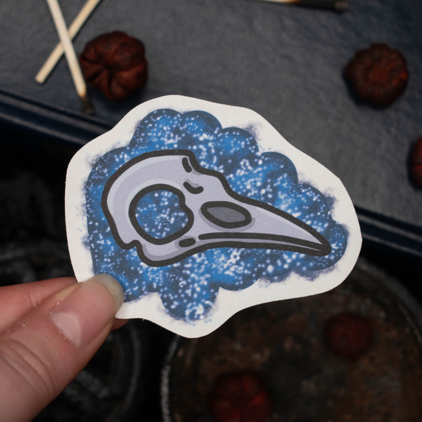 Raven Skull Sticker