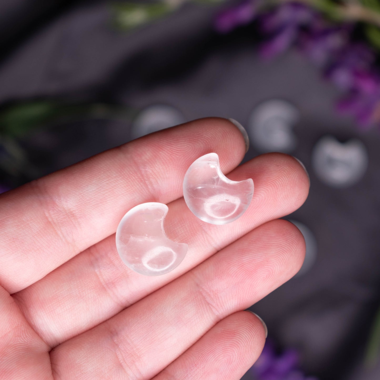 Clear Quartz Mini Moons