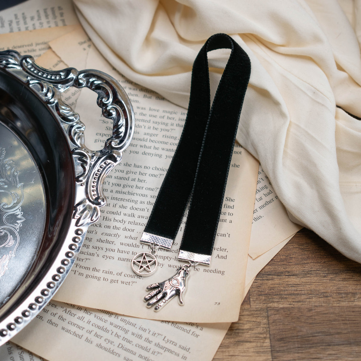 Black Velvet Ribbon Bookmark